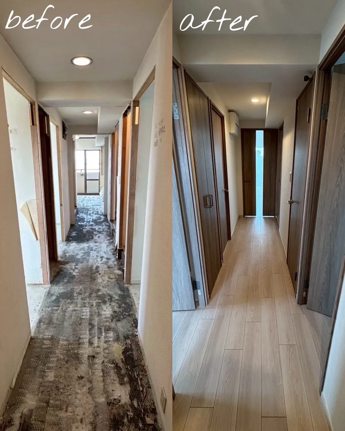 木目が映える廊下